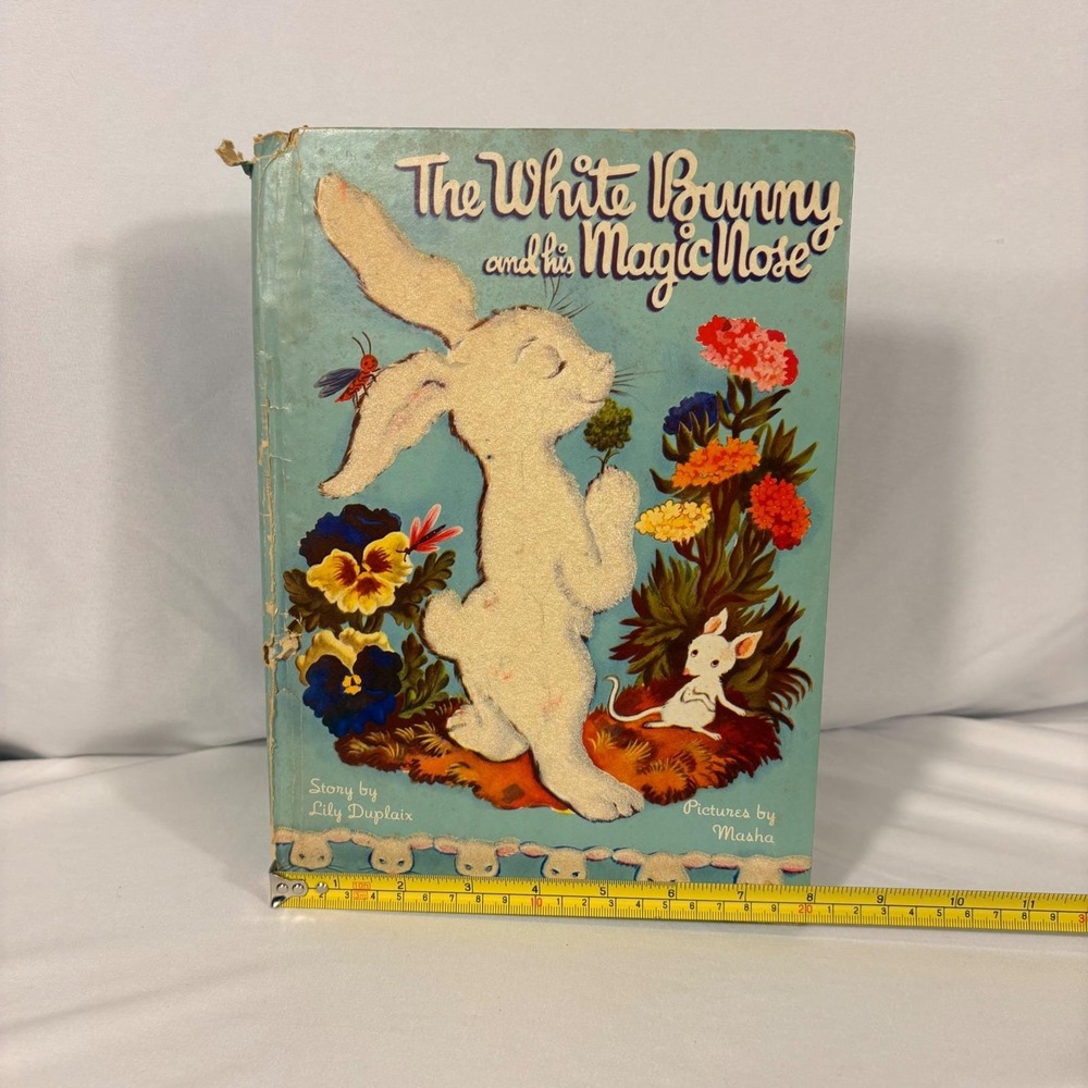 Vintage 1945 The White Bunny and his Magic Nose Lily Duplaix Masha 4th Printing - Picture 8 of 8